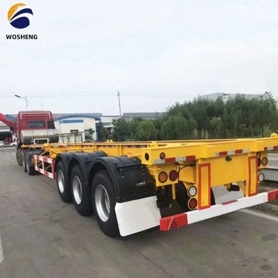 Transport de conteneur de 40 pieds wosheng 3 axes squelette semi-remorque avec serrure de conteneur