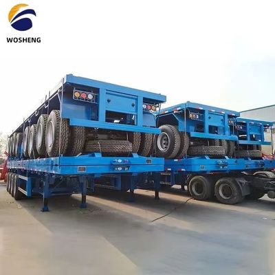 Trailers à conteneurs 20T-80T à plateau, semi-trailers en acier de Wosheng