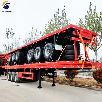 Trailers à conteneurs de 40 pieds professionnels 3 axles semi-remorque à plat avec 2 &quot; 50mm King Pin
