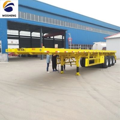 12500x2500x1600-3100mm Semi-remorque pour conteneur 30-70t Lourdes charges de remorque à plat