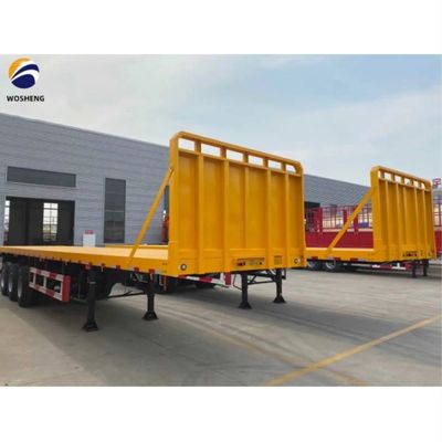 12500x2500x1600-3100mm Semi-remorque pour conteneur 30-70t Lourdes charges de remorque à plat