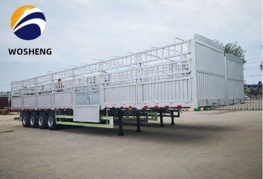 3 essieux 40 à 80 tonnes de cargaisons, clôture de transport, semi-remorque avec train de débarquement lourd 28 t