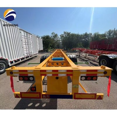 12R22.5*12pcs Pneus 1/2 essieux 20/40/45/48 pieds Semi-remorque à squelette en acier pour le transport de conteneurs de camions