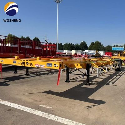 12R22.5*12pcs Pneus 1/2 essieux 20/40/45/48 pieds Semi-remorque à squelette en acier pour le transport de conteneurs de camions
