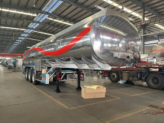 Vente directe réservoir de carburant en acier inoxydable 42cbm semi-remorque avec 28 tonnes de train d'atterrissage