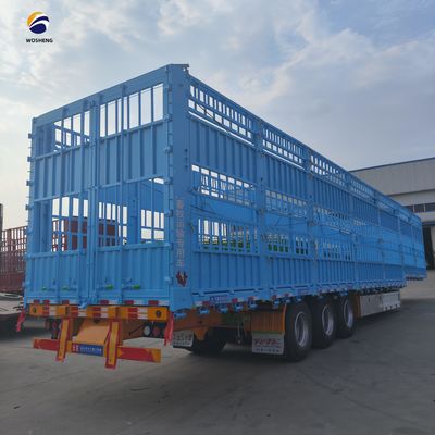 Semi-remorque haute clôture à 3 essieux 20-50T pour le bétail de vache de Wosheng