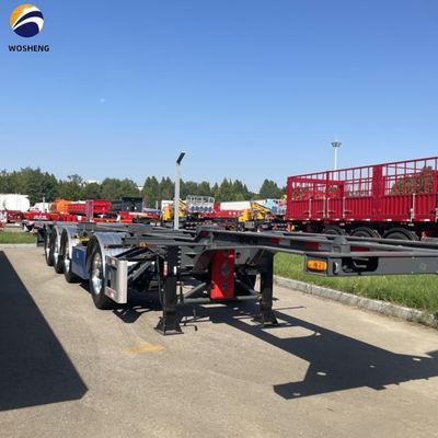 Semi-remorque en acier à deux pieds pour le transport de conteneurs
