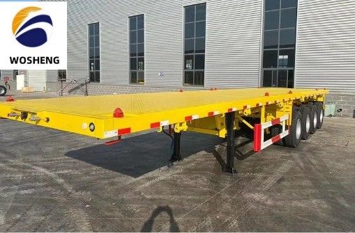 Semi-remorque pour conteneur à plat de 20 pieds 40 pieds 12400x2610x1550mm ou personnalisation