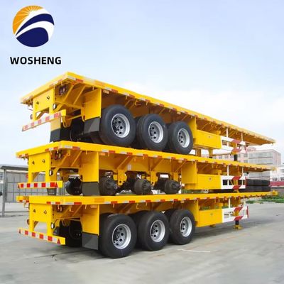 Trailers de conteneurs à 3 essieux professionnels de 40 pieds avec une capacité de chargement de 50 tonnes