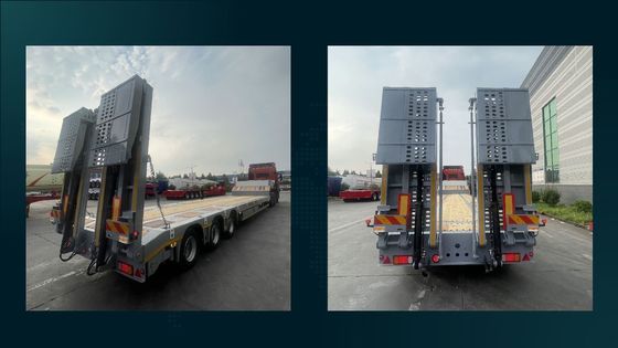 Suspension pneumatique 3 essieux 40 à 80 tonnes Semi-remorque en acier basse