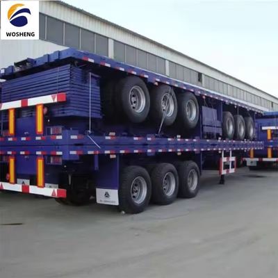 3 semi-remorques à roues plates à essieu pour bord de transport de conteneurs de 20 ou 40 pieds 9.0-22.5