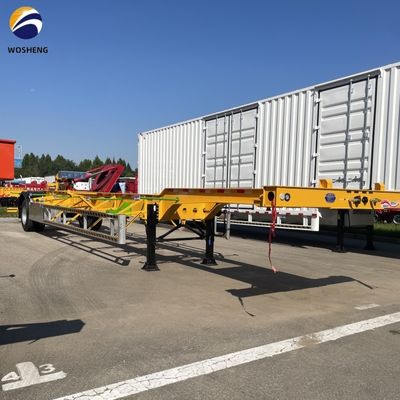 12400x2500x1550mm Traction de débarquement lourde 28t Semi-remorque squelettique pour le transport de conteneurs