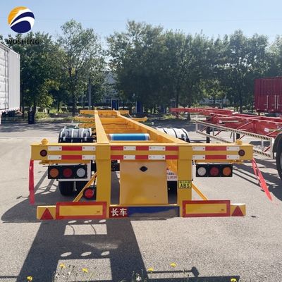 12400x2500x1550mm Traction de débarquement lourde 28t Semi-remorque squelettique pour le transport de conteneurs
