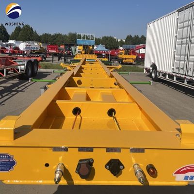 12400x2500x1550mm Traction de débarquement lourde 28t Semi-remorque squelettique pour le transport de conteneurs