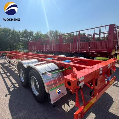 12400x2500x1550mm Traction de débarquement lourde 28t Semi-remorque squelettique pour le transport de conteneurs