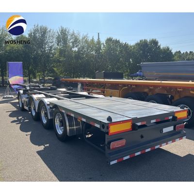 4 essieux Container de transport maritime Skeleton Trailer pour le transport de conteneurs de couleur personnalisée