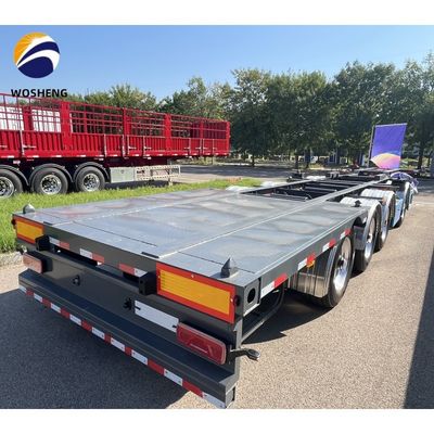 4 essieux Container de transport maritime Skeleton Trailer pour le transport de conteneurs de couleur personnalisée