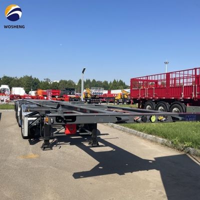 4 essieux Container de transport maritime Skeleton Trailer pour le transport de conteneurs de couleur personnalisée