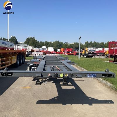 4 essieux Container de transport maritime Skeleton Trailer pour le transport de conteneurs de couleur personnalisée
