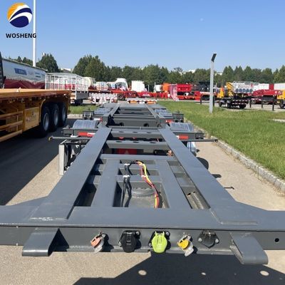4 essieux Container de transport maritime Skeleton Trailer pour le transport de conteneurs de couleur personnalisée