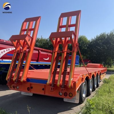Semi-remorque basse 60-100 tonnes à 4 essieux pour le transport de camions lourds et de remorques