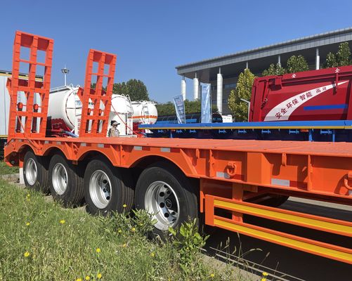 Semi-remorque basse 60-100 tonnes à 4 essieux pour le transport de camions lourds et de remorques