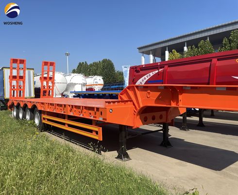 Semi-remorque basse 60-100 tonnes à 4 essieux pour le transport de camions lourds et de remorques