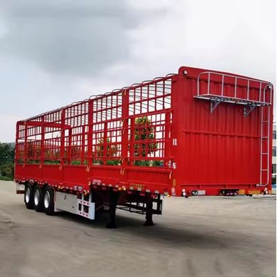 Semi-remorque à clôture multifonctionnelle à 3/4 essieux pour le transport d'animaux en vrac