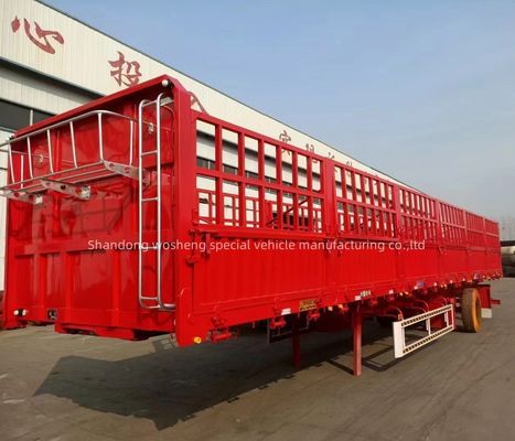 Semi-remorque à clôture multifonctionnelle à 3/4 essieux pour le transport d'animaux en vrac