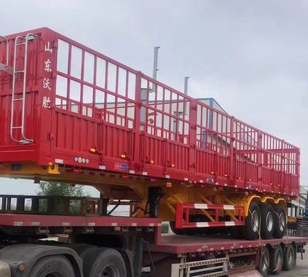 Semi-remorque à clôture multifonctionnelle à 3/4 essieux pour le transport d'animaux en vrac