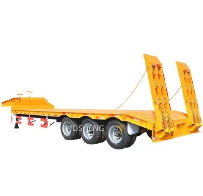 Chargeur à semitrailer à plat en acier personnalisable pour le transport d'équipements lourds