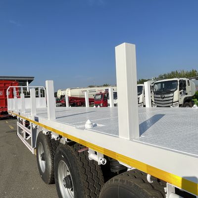 12500x2500x1600-3100mm 3 à 4 essieux essieu Fuwa semi-remorque à plat adaptée au conteneur
