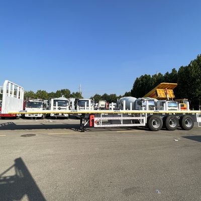 12500x2500x1600-3100mm 3 à 4 essieux essieu Fuwa semi-remorque à plat adaptée au conteneur