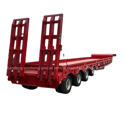 13-18m x 2,5-3m x 3,3m remorque de camion 60-100 tonnes 3 essieux coude basse semitrailer