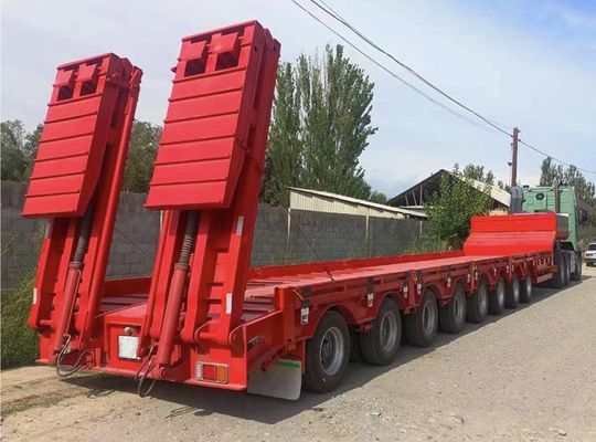 13-18m x 2,5-3m x 3,3m remorque de camion 60-100 tonnes 3 essieux coude basse semitrailer