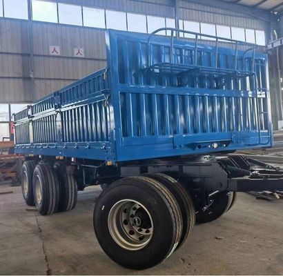 Trailers à plat de 10 à 30 tonnes à essieux en acier 2/3 avec piquet de clôture et système de freinage T30/30