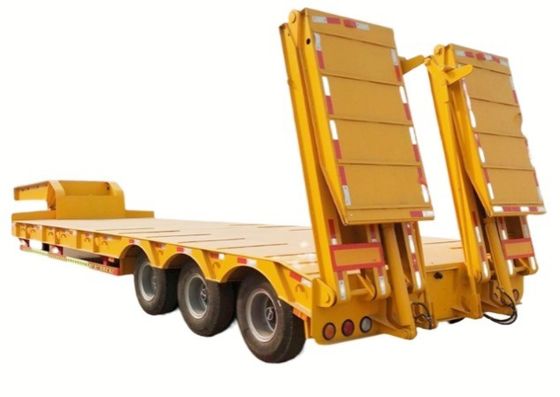 Leaf Spring 3 Axle Hydraulique Extensible Lowboy Chargeur Semi-remorque basse pour des charges lourdes