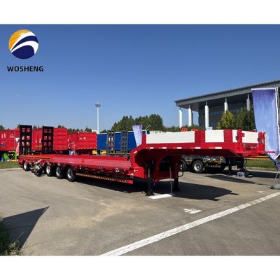 Leaf Spring 3 Axle Hydraulique Extensible Lowboy Chargeur Semi-remorque basse pour des charges lourdes