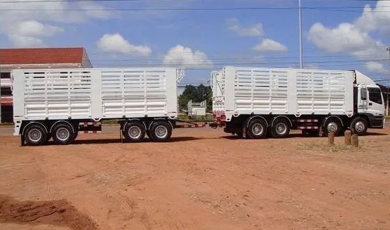 3 traction d'essieu Dolly Full Truck Trailer avec clôture de piquet à la demande du client