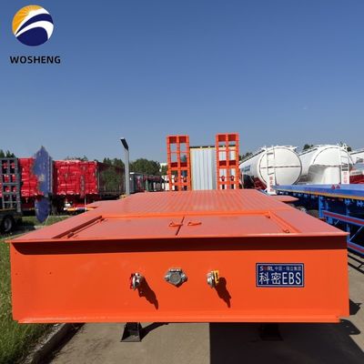 9.0-22.5 Rim 3 Axle 60T Lowbed Truck Semi-remorque pour les équipements lourds