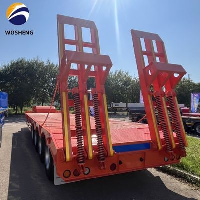 9.0-22.5 Rim 3 Axle 60T Lowbed Truck Semi-remorque pour les équipements lourds