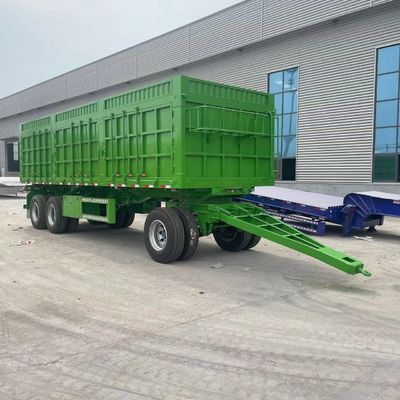 Q345 Trailers à barre de traction en acier au carbone à 2 axes et à 3 axes d'une capacité de 30 tonnes et à paroi latérale