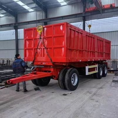 Q345 Trailers à barre de traction en acier au carbone à 2 axes et à 3 axes d'une capacité de 30 tonnes et à paroi latérale
