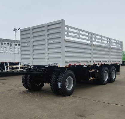 Q345 Trailers à barre de traction en acier au carbone à 2 axes et à 3 axes d'une capacité de 30 tonnes et à paroi latérale