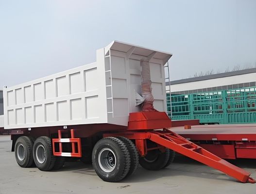 Q345 Trailers à barre de traction en acier au carbone à 2 axes et à 3 axes d'une capacité de 30 tonnes et à paroi latérale