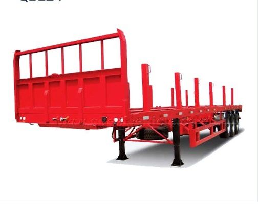 Semi-remorque à plat avec une capacité de 20 à 80 tonnes dans les 2/3/4 des essieux de 14M pour une remorque de 40 pieds