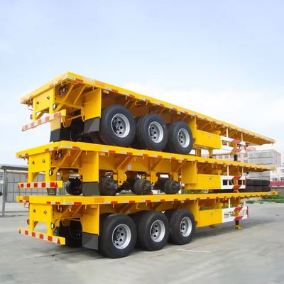 Semi-remorque à plat avec une capacité de 20 à 80 tonnes dans les 2/3/4 des essieux de 14M pour une remorque de 40 pieds