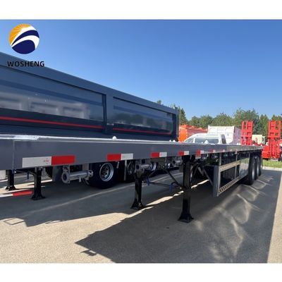 120 tonnes de remorque à lit plat pour le fret en vrac et le conteneur de 20 pieds et 40 pieds