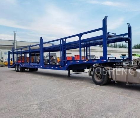 Trailers de camions Wosheng 2 essieux Trailers de véhicules de transport de véhicules à deux étages Semi-remorques de transport de véhicules