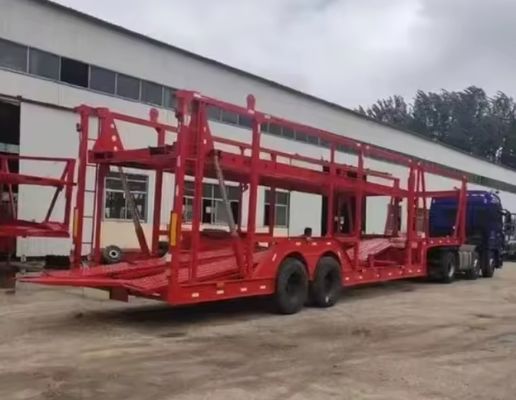 2 essieux Suspension mécanique forcée Porteur de voiture Semi-remorque pour le transport de véhicules